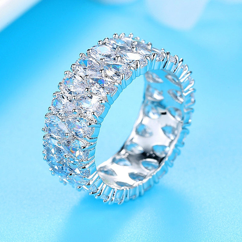 Big Female Crystal Zircon Stone Ring