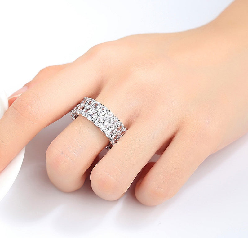 Big Female Crystal Zircon Stone Ring