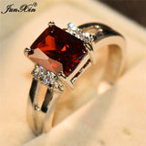 Luxury Female Pink Red Yellow Black Stone Ring