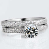 Luxury Female White Bridal Ring Set