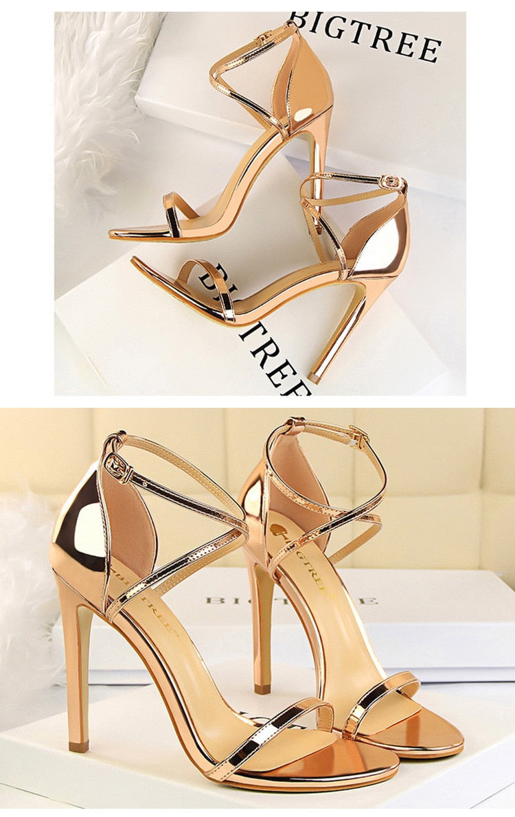 2021 New Women Sandals Patent Leather