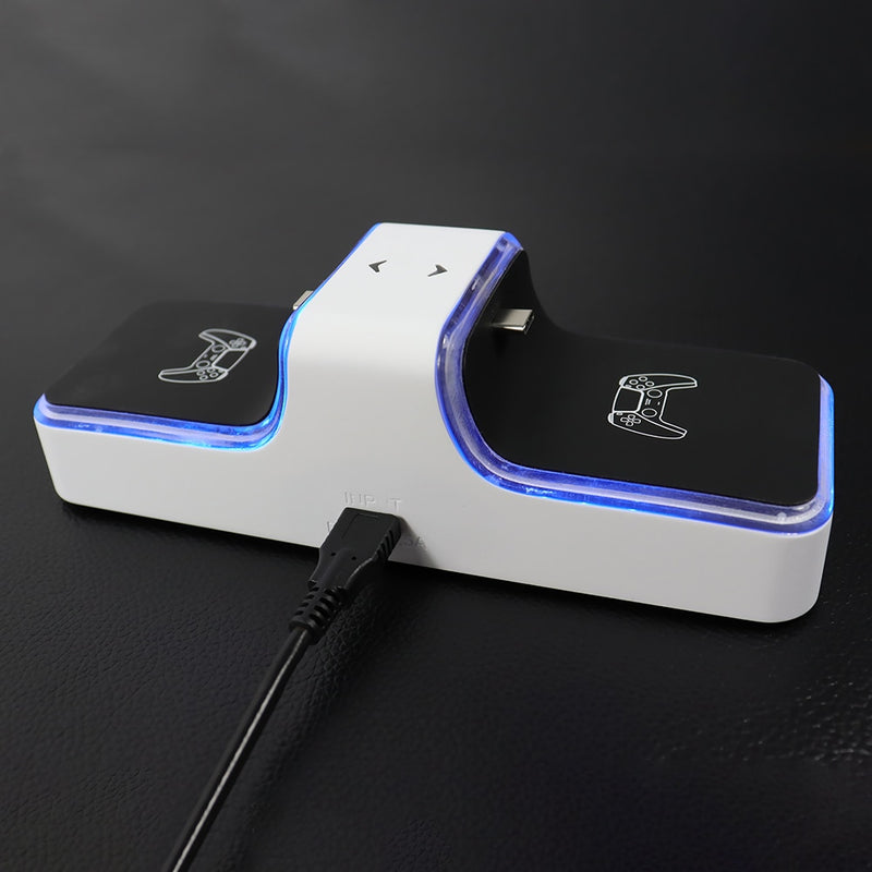 For PS5 Controller Charger Dual USB Fast Charging Dock Station Stand with USB A Ouput for PlayStation 5 DualSense Accessories