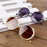 Kids Round Metal Pearl Sunglasses