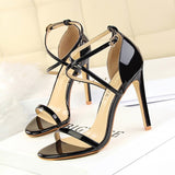 2021 New Women Sandals Patent Leather