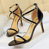 2021 New Women Sandals Patent Leather