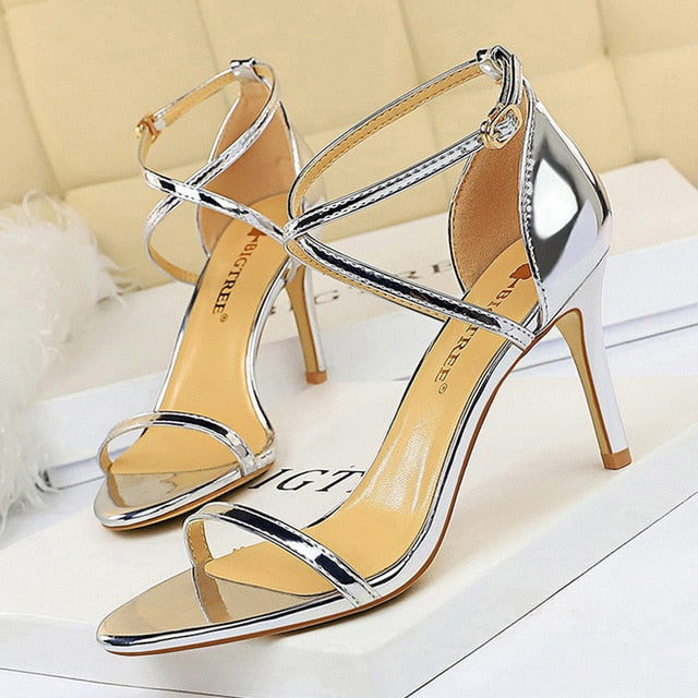 2021 New Women Sandals Patent Leather