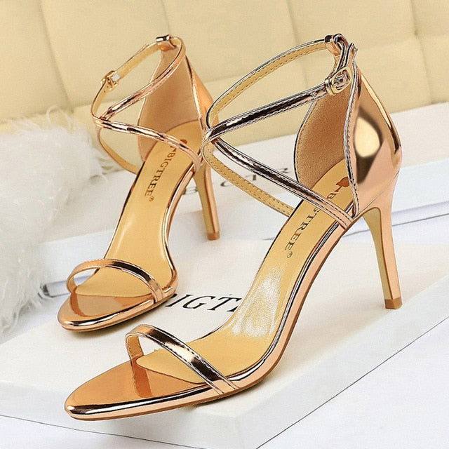 2021 New Women Sandals Patent Leather