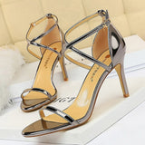 2021 New Women Sandals Patent Leather