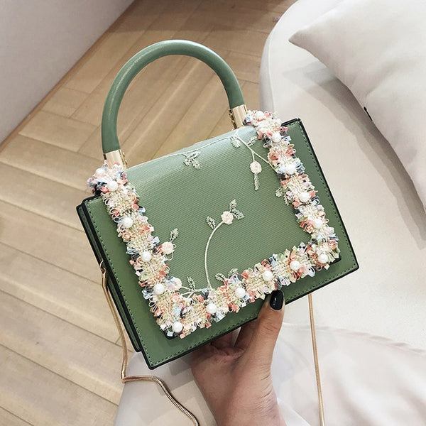 Vintage Flower Lace Handbags Women's Crossbody Bags.