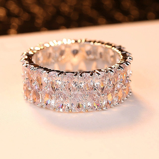 Big Female Crystal Zircon Stone Ring