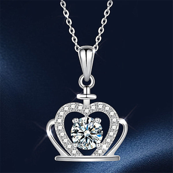 Luxury Female Heart Zircon Pendant Necklace